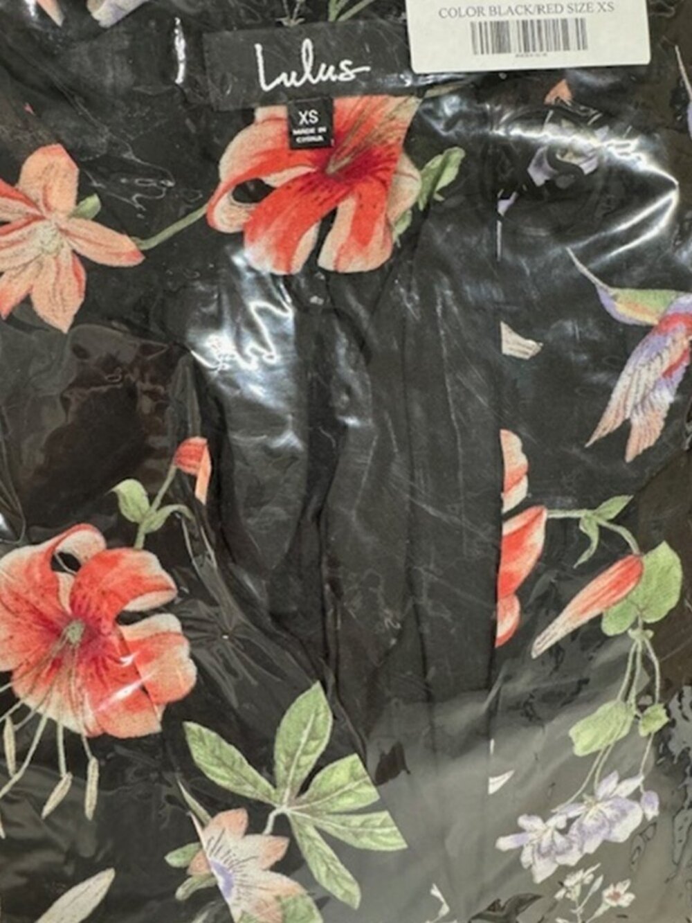 Lulus Awakened Black Floral Print Chiffon Maxi Wrap Dress NWT - Picture 5 of 8